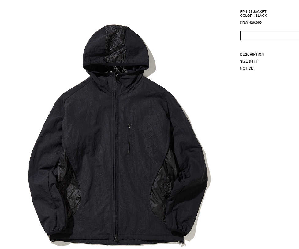 XLIM EP4 04 Jacket Black 2 sizes