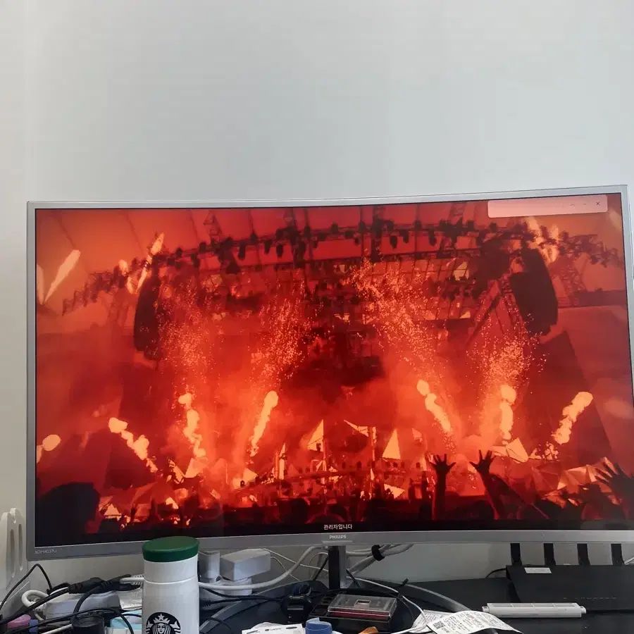 필립스  40인치 커브드 모니터 UHD 4K 무결점 LED 모니터