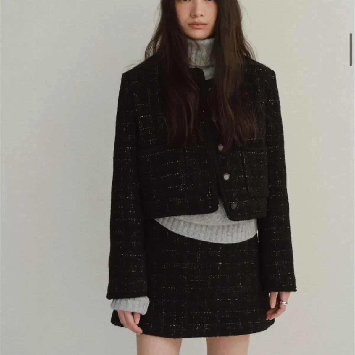 hawasu tweed docent tweed jacket + skirt setup