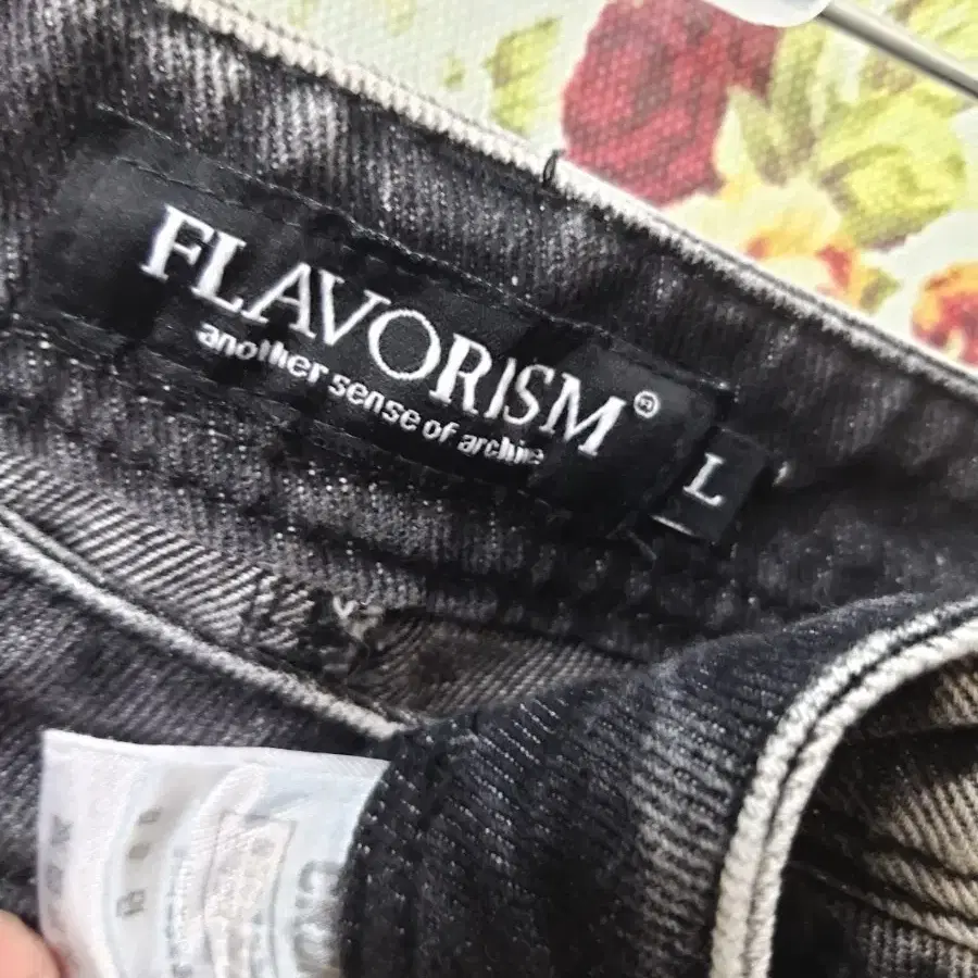 FLAVORISM  힙합  통 일자 데님 L