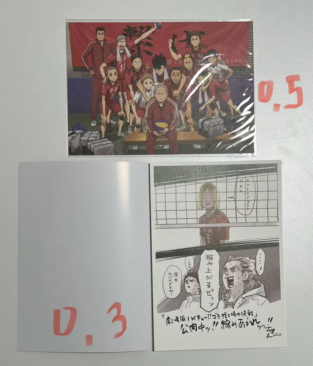 Haikyuu pre-order benefit Karasu no Nekoma poster Postcards