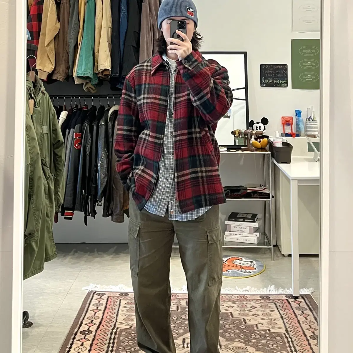 90s Woolrich 울리치 플란넬 쉐르파 집업 자켓