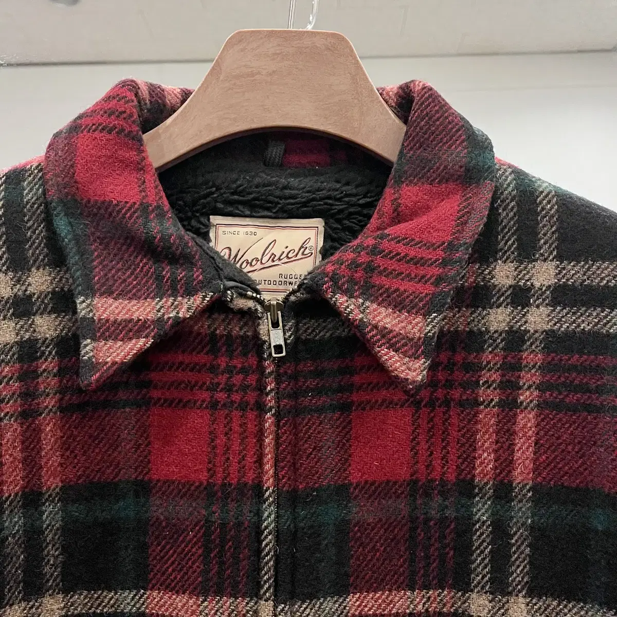 90s Woolrich 울리치 플란넬 쉐르파 집업 자켓