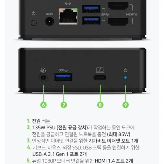 벨킨 USB C타입 도크스테이션 INC002qc 풀박스S급