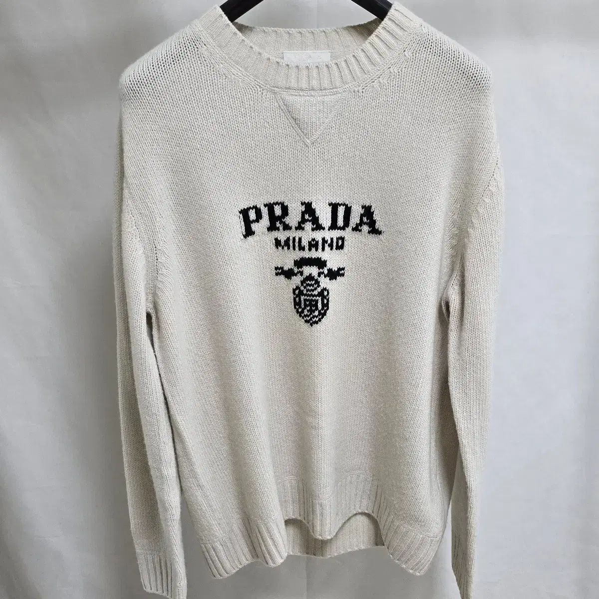 [52] Prada logo cashmere knit sweater 52 size 105 for sale