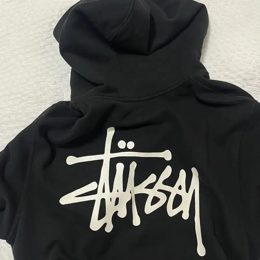 스투시 stussy 베이직 로고 후드집업 블랙