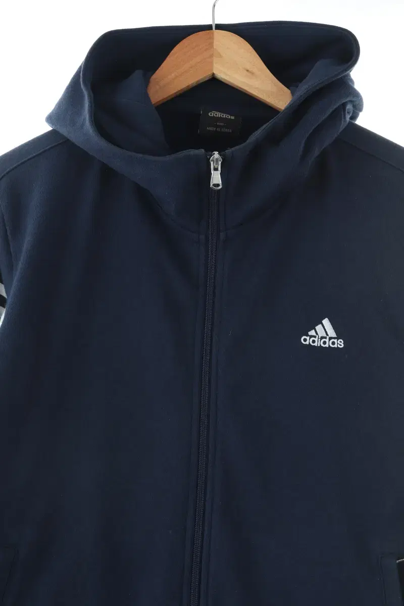 (L) Adidas Hoodie Zip-Up Navy Tricolor Old School-10358