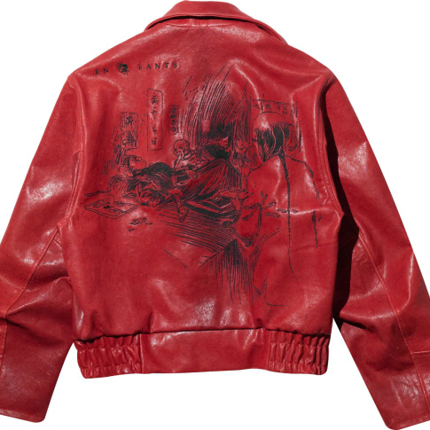 ERD 'Opium den frank' Red Leather Jacket