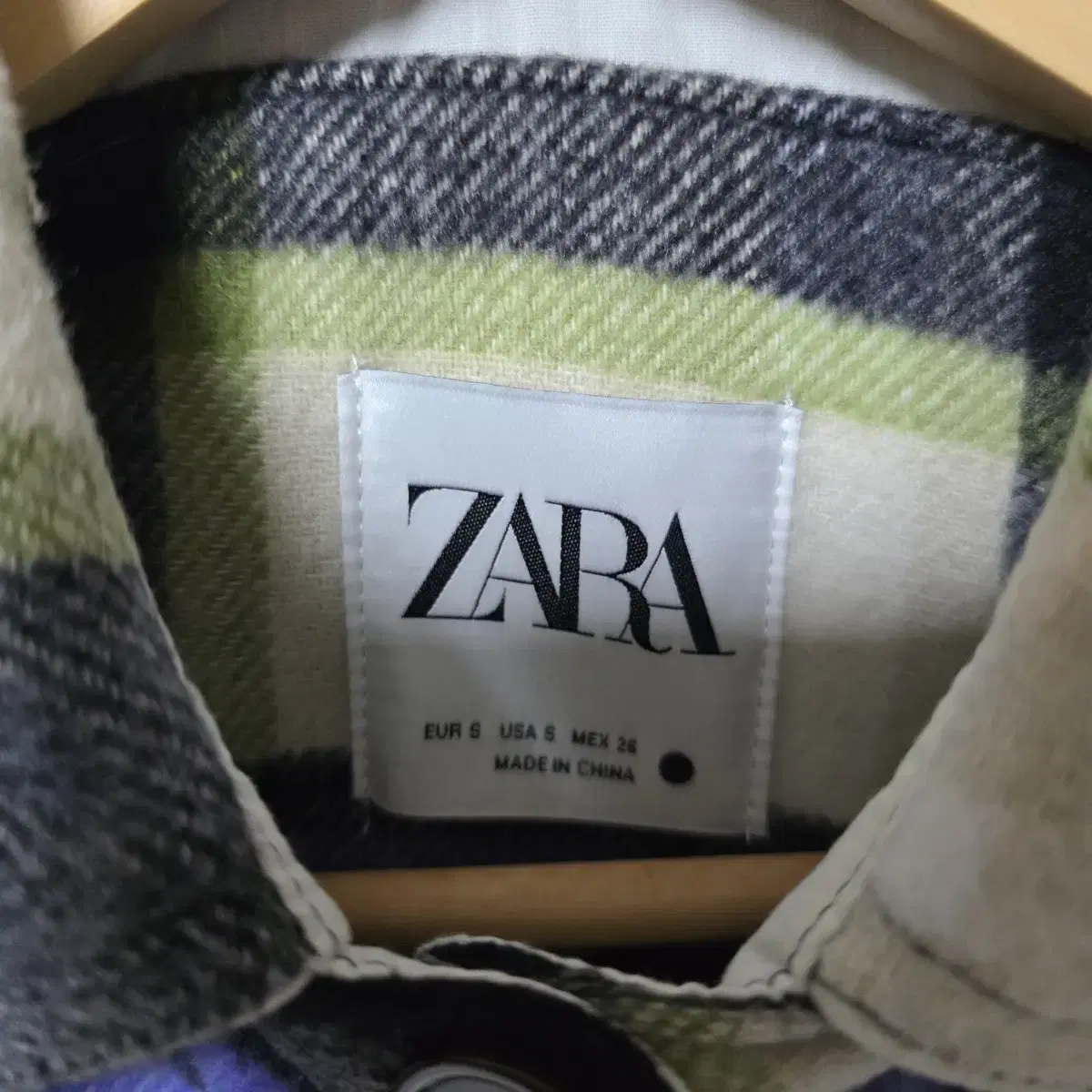 ZARA 자라 체크 롱 셔츠 아우터 S (66~77)