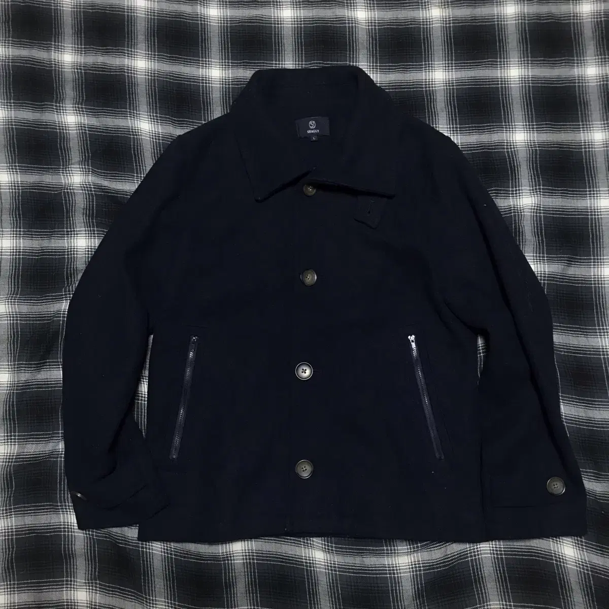 Japan Walk Wool Short Coat Navy