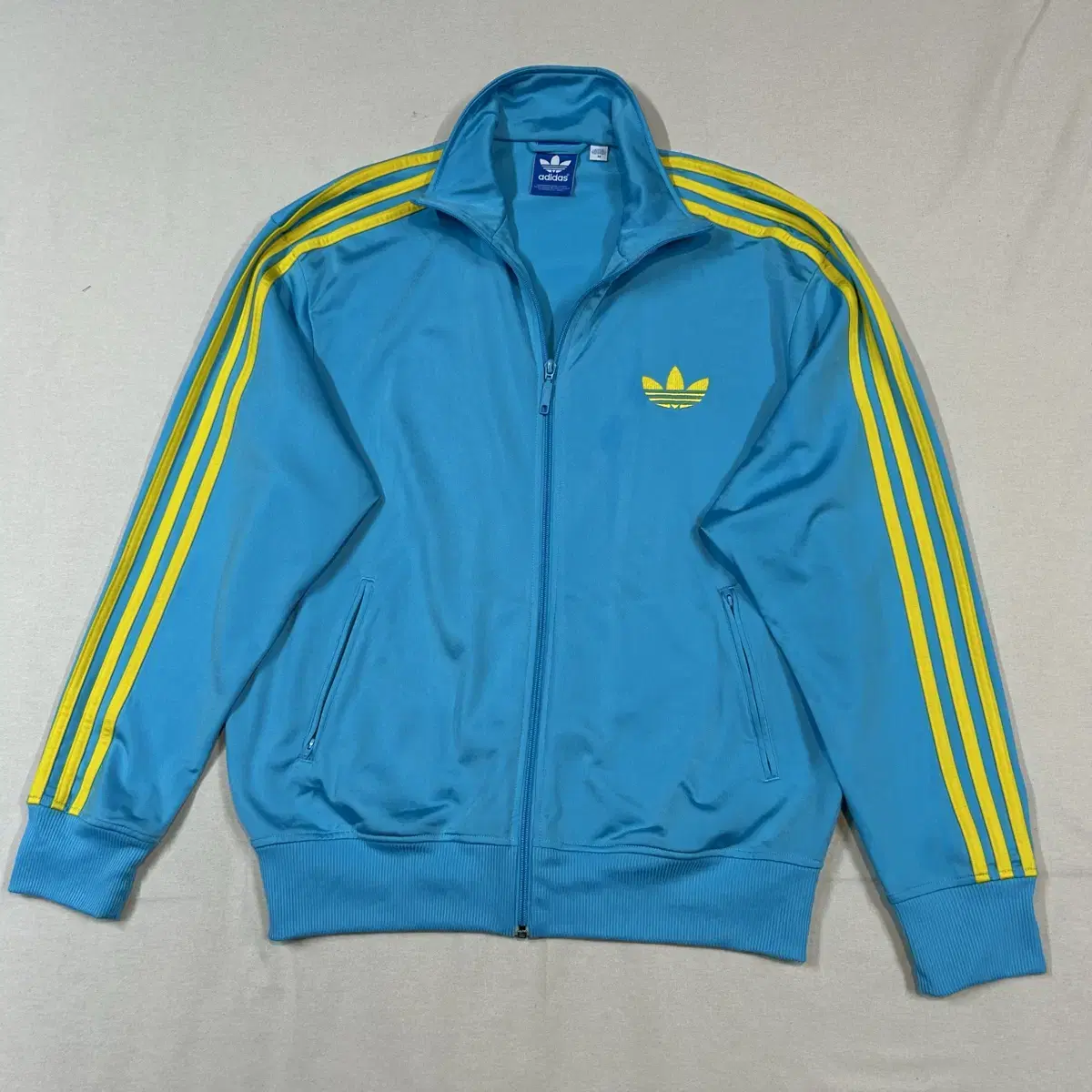 M) Adidas Firebird Jersey Track Top Zip Up Bloo & Yel