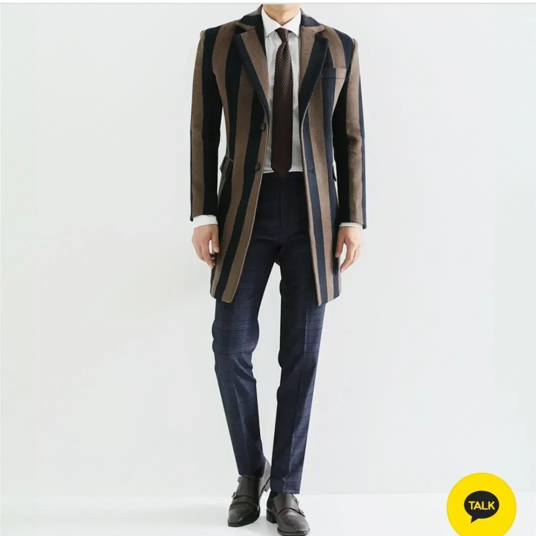 Eurohomme striped colorblocked coat