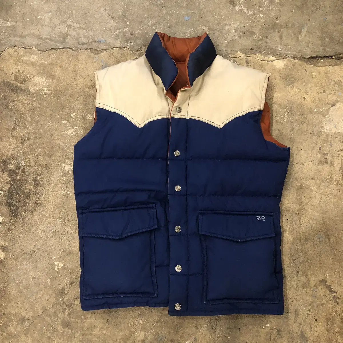 70s Ski Daddle Down vest (Reversible)