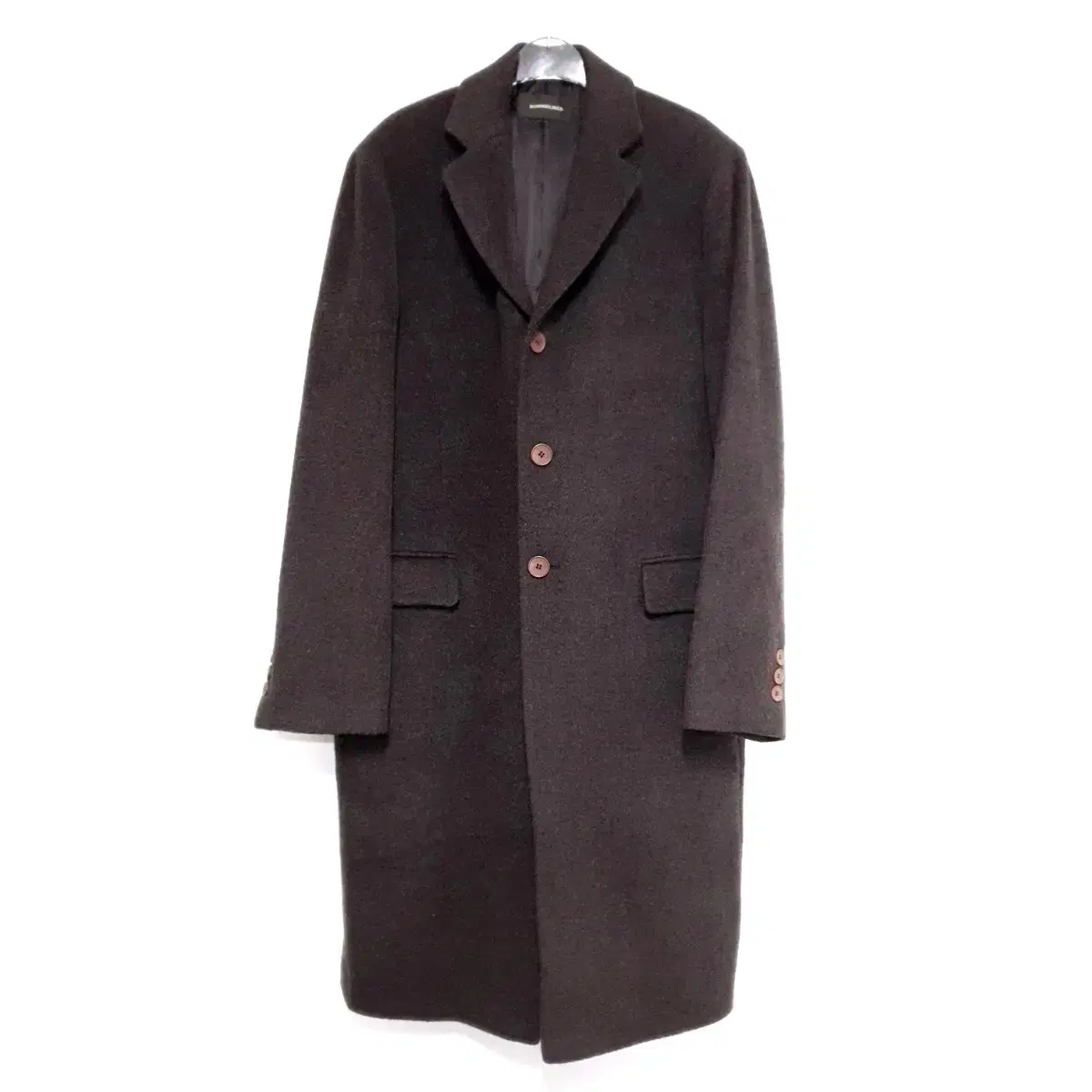 DONNIELIKES Men's Winter Wool Single Long Coat 100% Wool