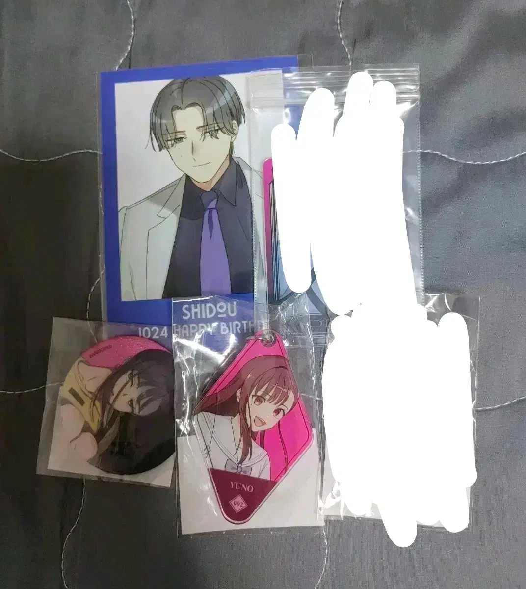 Milgram Shidou Kotoko Yuno Hotel keyring Canbadge Bromide acrylic Kard