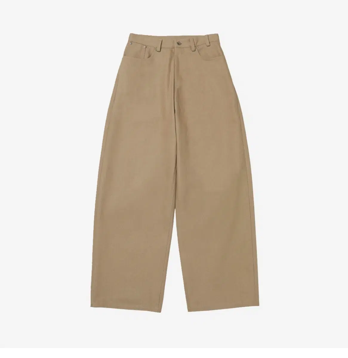 Stu Wide Cotton Beige Trousers L