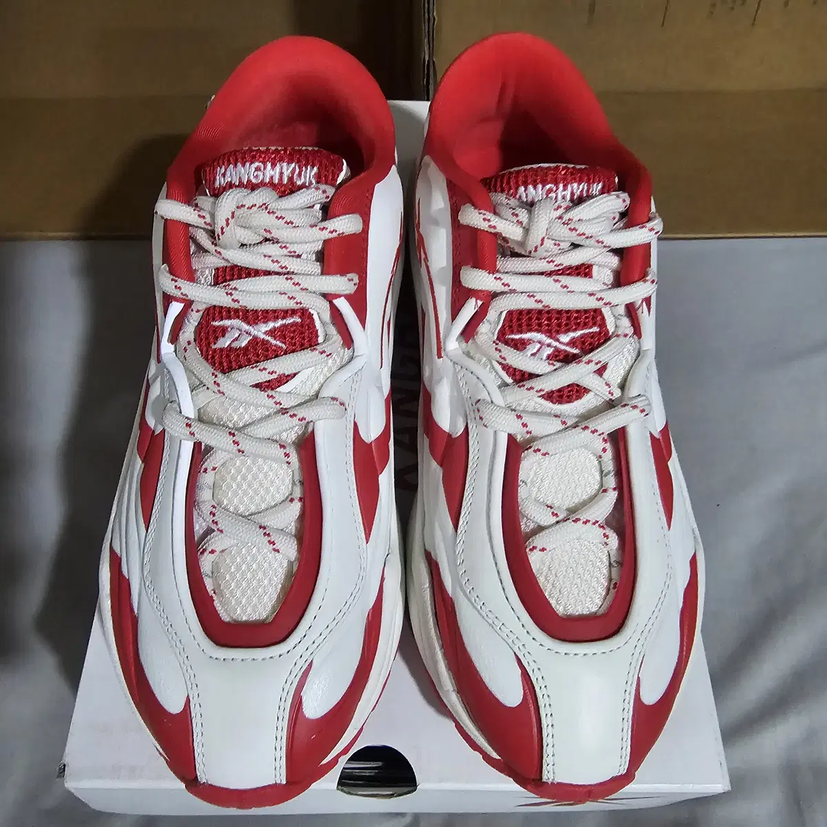 (Price Reduced)(235) Kang Hyuk x Reebok DMX Run 6 Modern Kang Hyuk Red White