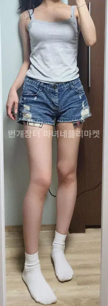 Discount) Denim Vintage Ripped Short Pants S (Chockshot O)