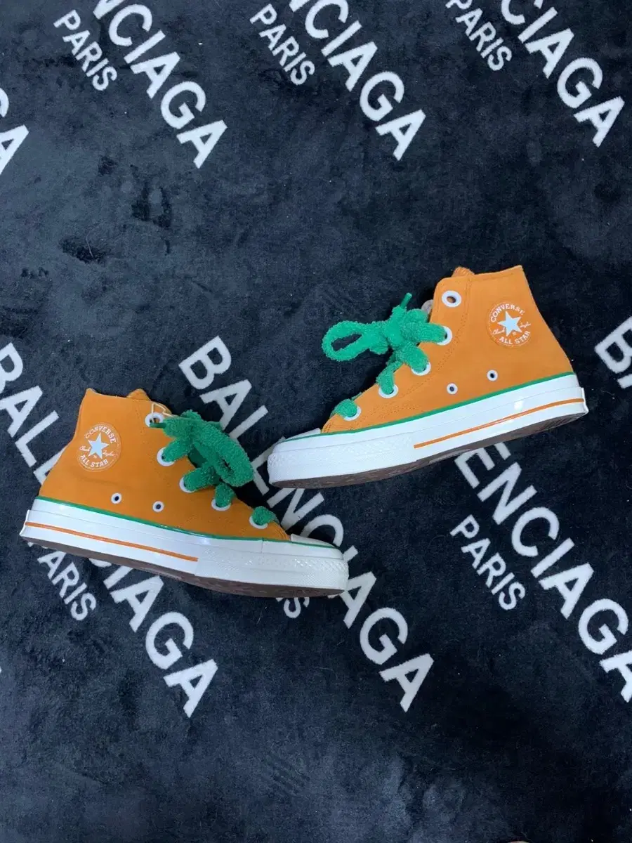 265)Converse Chuck Taylor All Star Willy Wonka Carrot Orange Green Highs