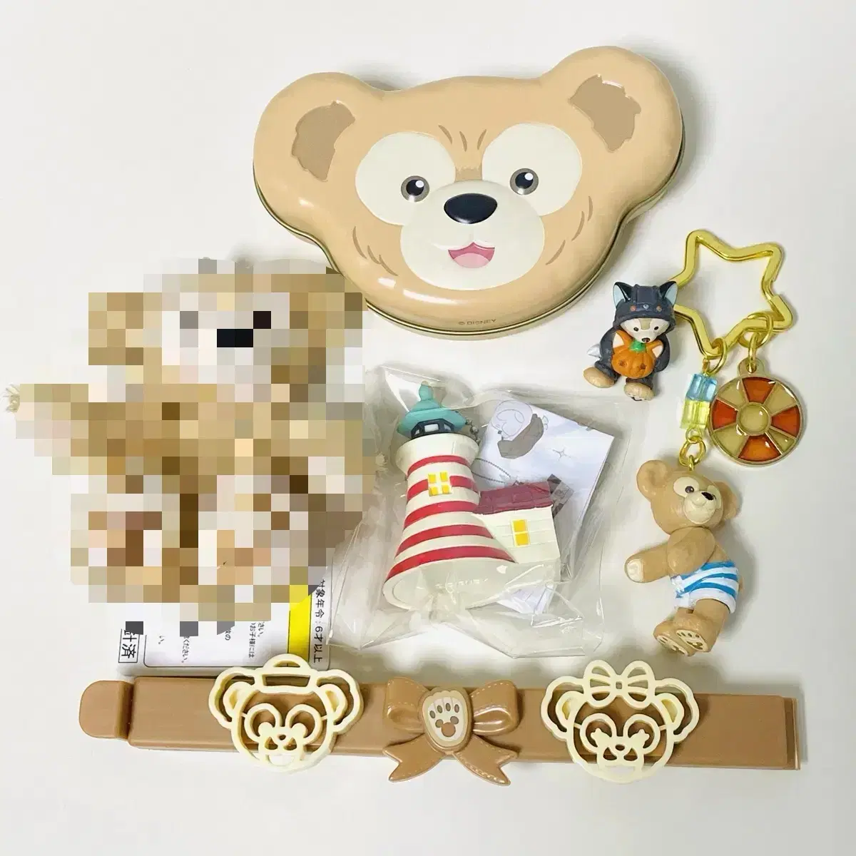 Japanese Classic Vintage Tokyo Disneyland Duffy doll Figures keyring Tin Case Clips