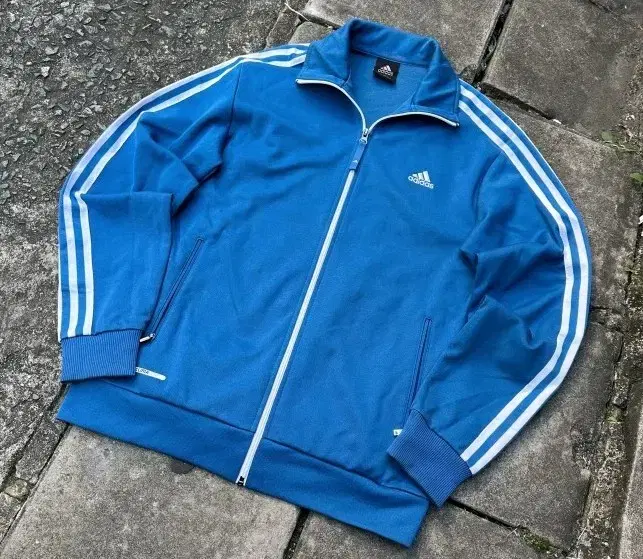 Adidas Blue Light Blue Sky Blue Track Top Jersey Zip Up 95-98