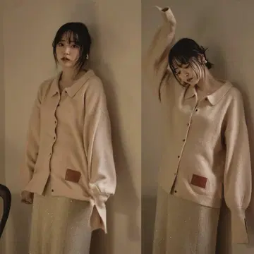 mideal 마이딜 루즈핏 니트 셔츠 베이지 새상품급 스즈키 애리