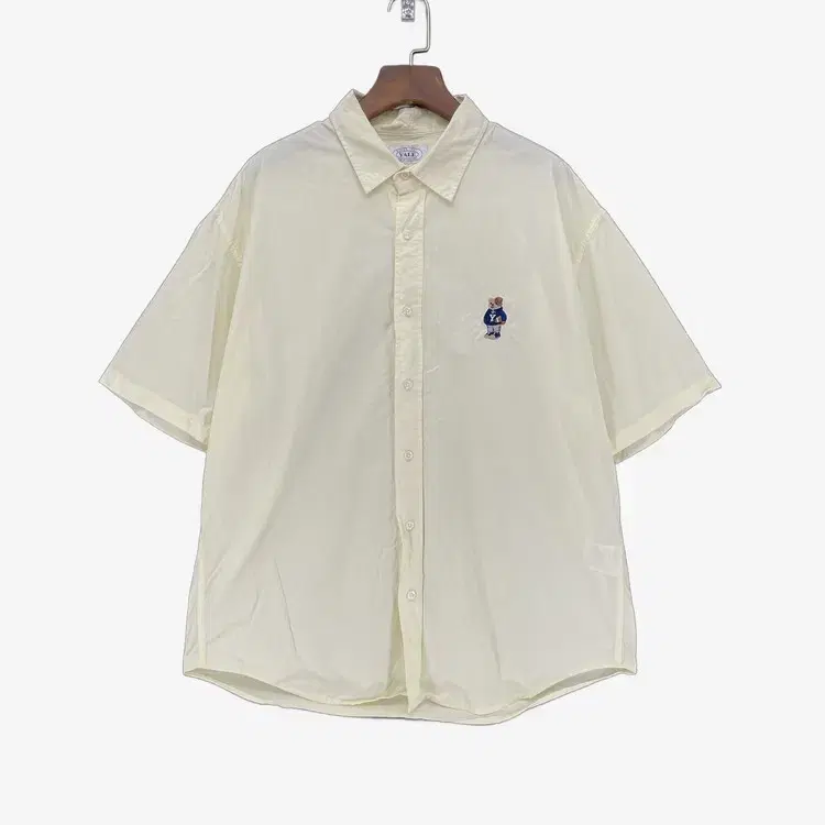 (L) Yale Men's Short Sleeve Shirt Ivory