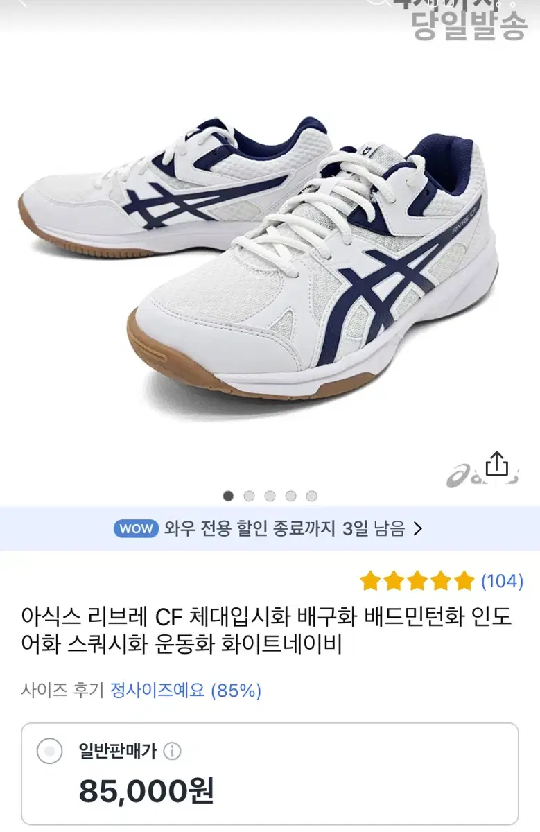 아식스 배구화 체대입시화 270