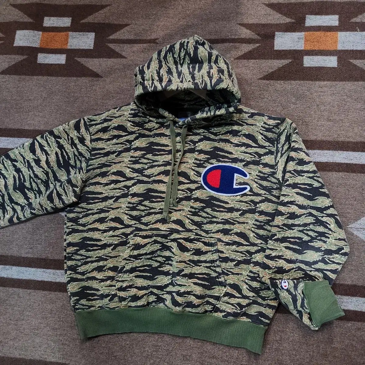 Champion Japan Tiger Camo Hoodie L