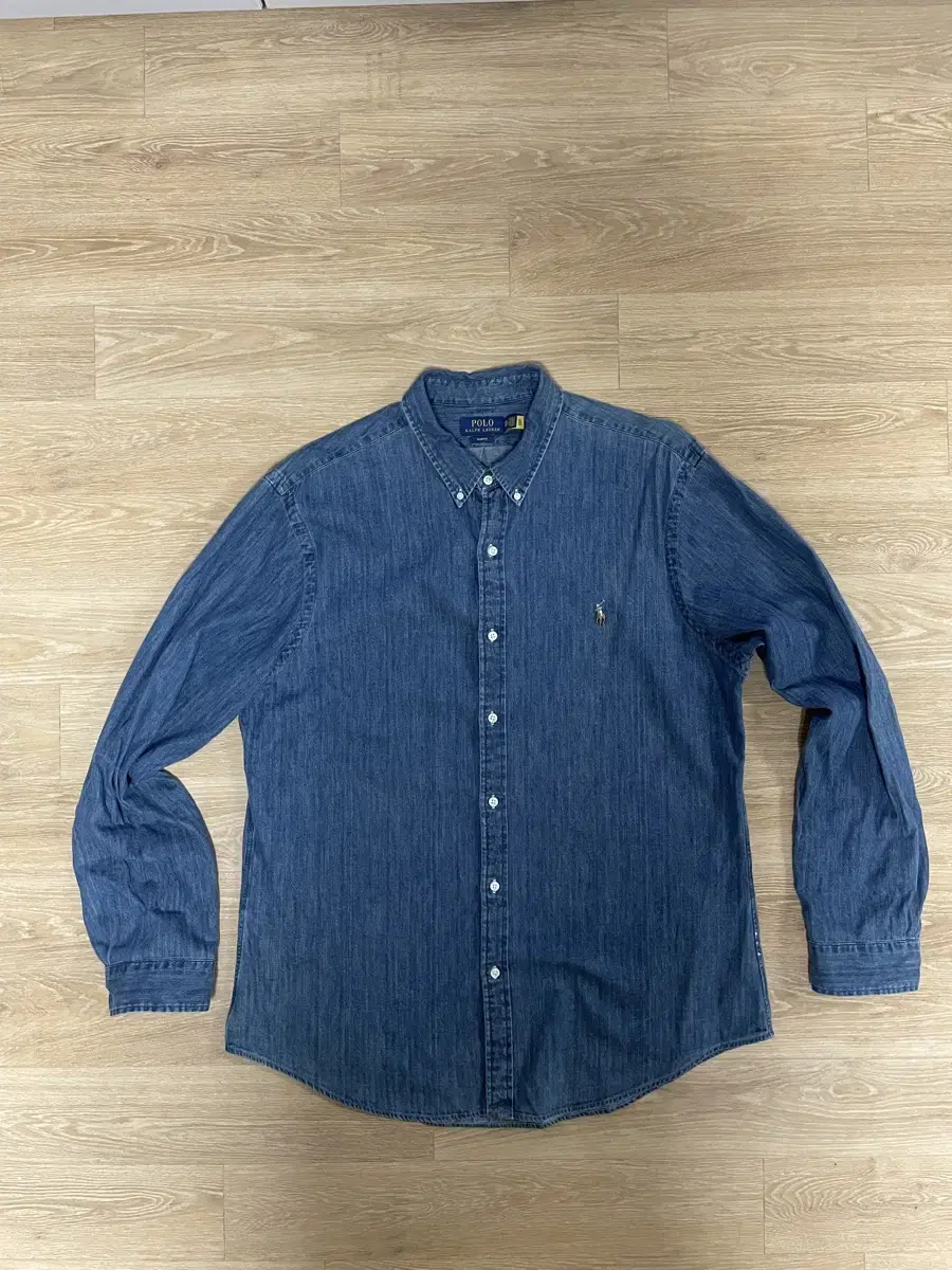 Polo Slim Fit Chambray Medium Blue 2XL