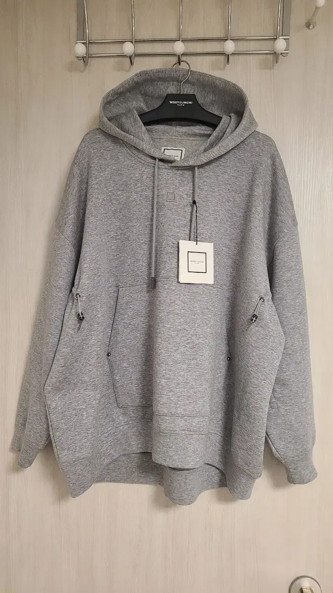 Wooyoung Mi 24SS Grey Sleeves String Detail Hoodie 46