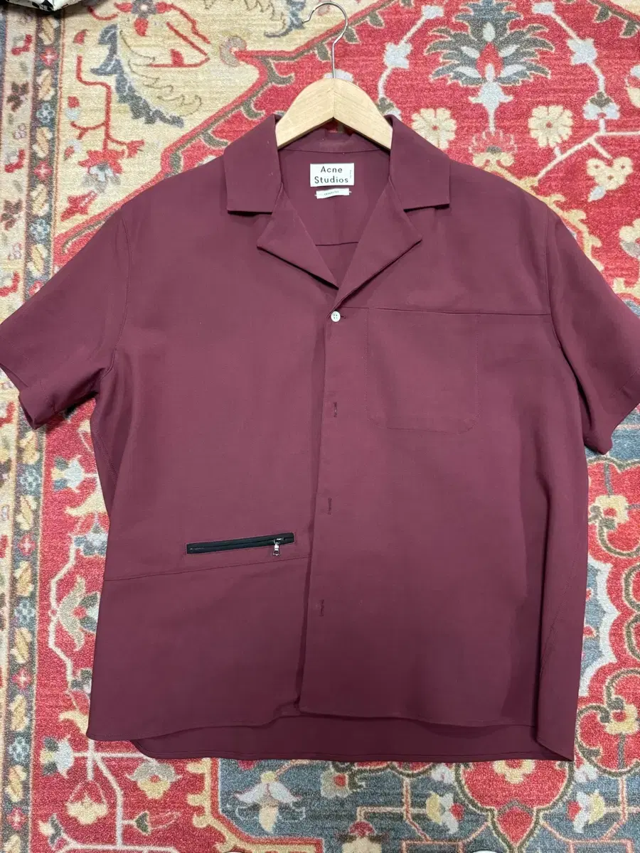 Ackne Burgundy Open Shirt