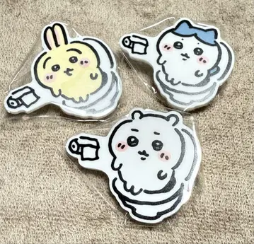 [치이카와 (먼작귀) 화장실 아크릴 배지 3개 세트