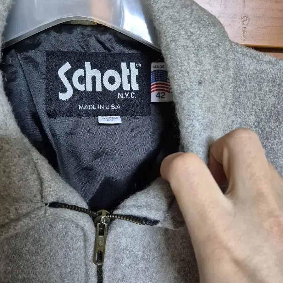 SCHOTT 쇼트 울 스포츠 자켓