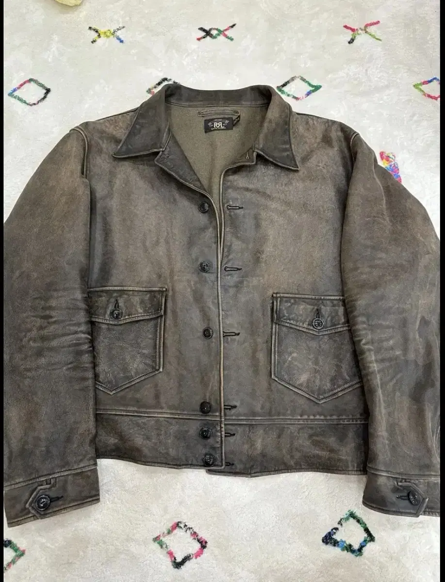 [XXL] Double L RRL Newsboy Leather Jacket