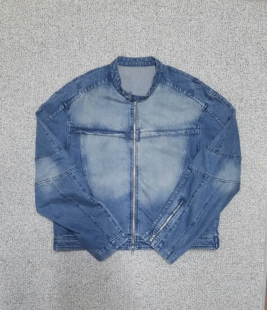 [L] COOR Faded Biker Denim Jumper Bloo