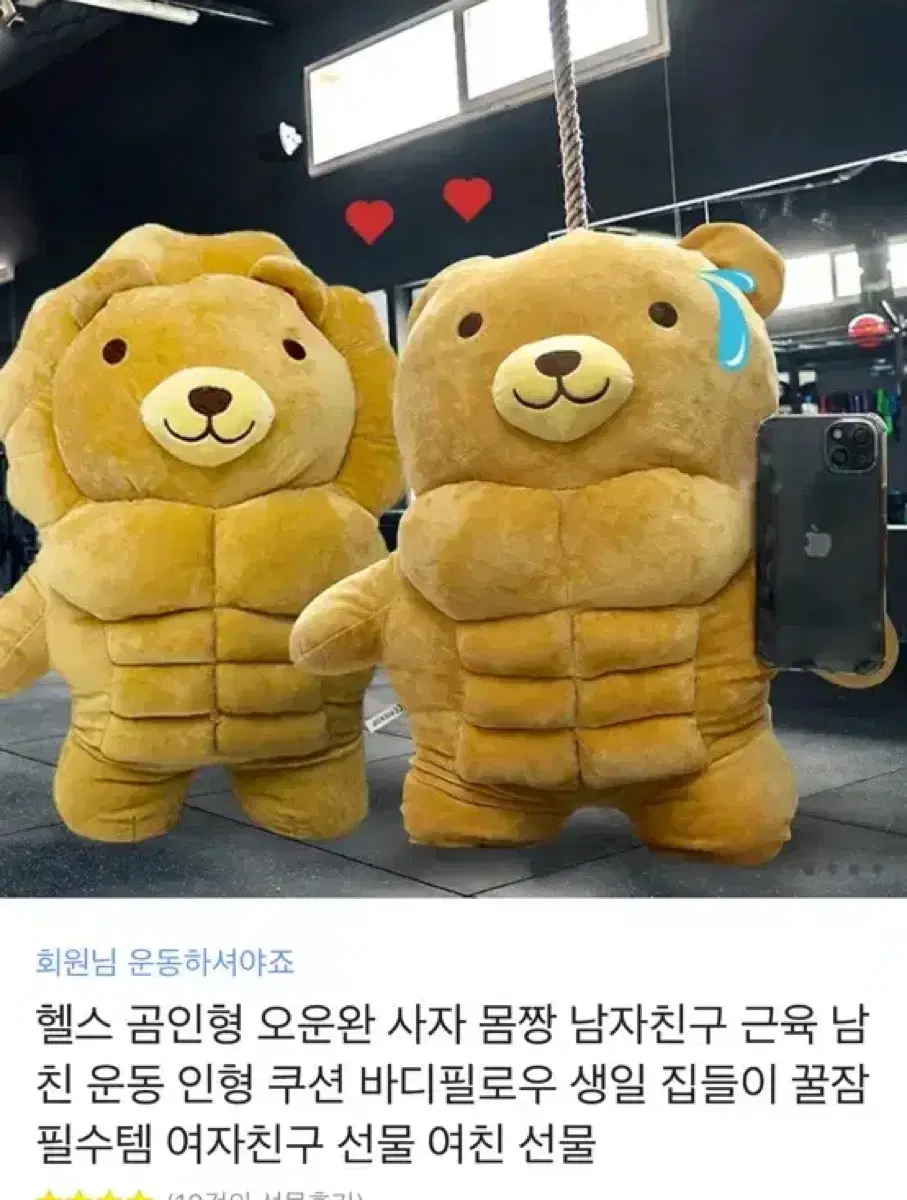 헬창 중대형 곰인형 쿠션 바디필로우