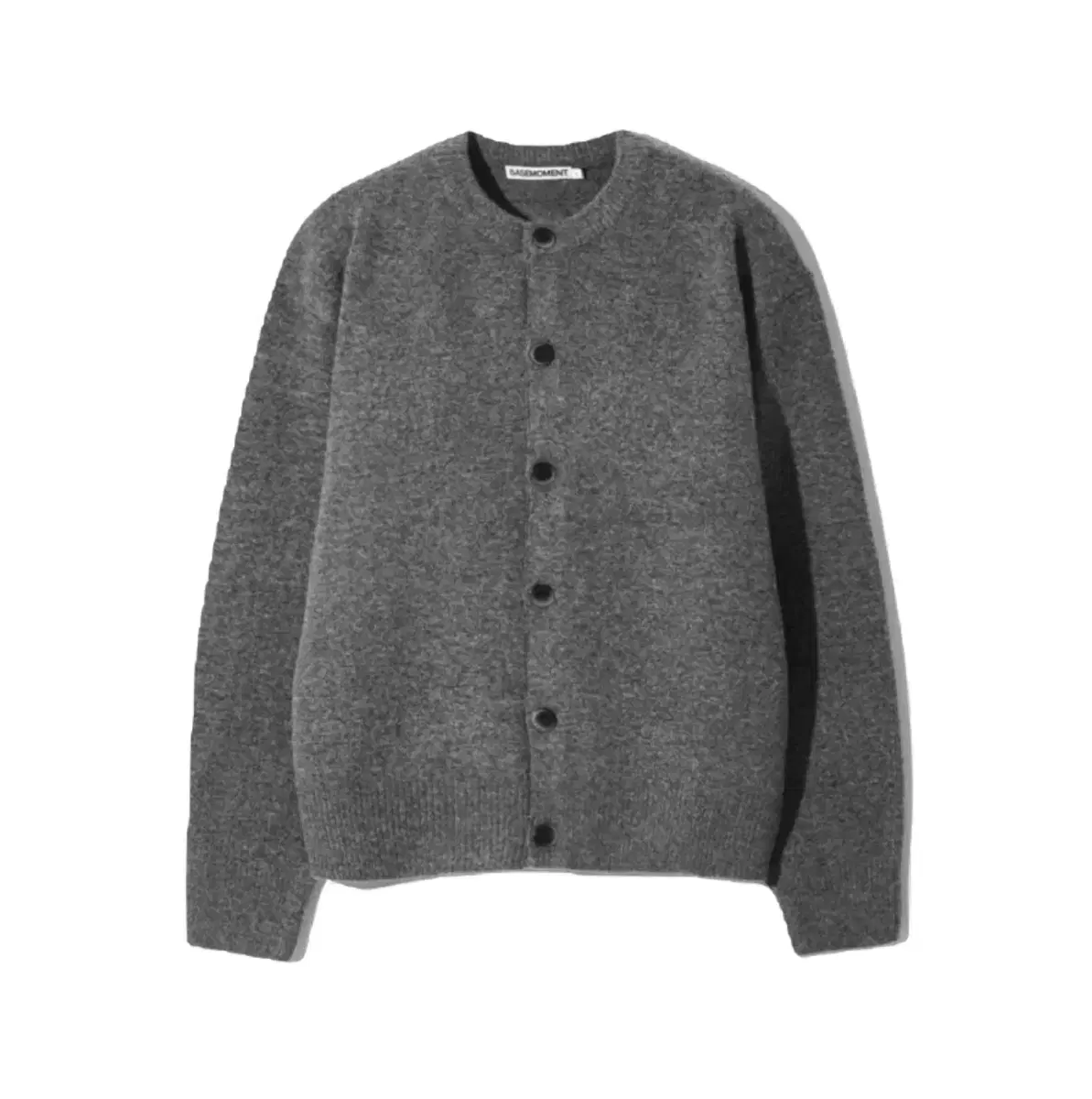 Basemoment Round Neck Cardigan / Charcoal L