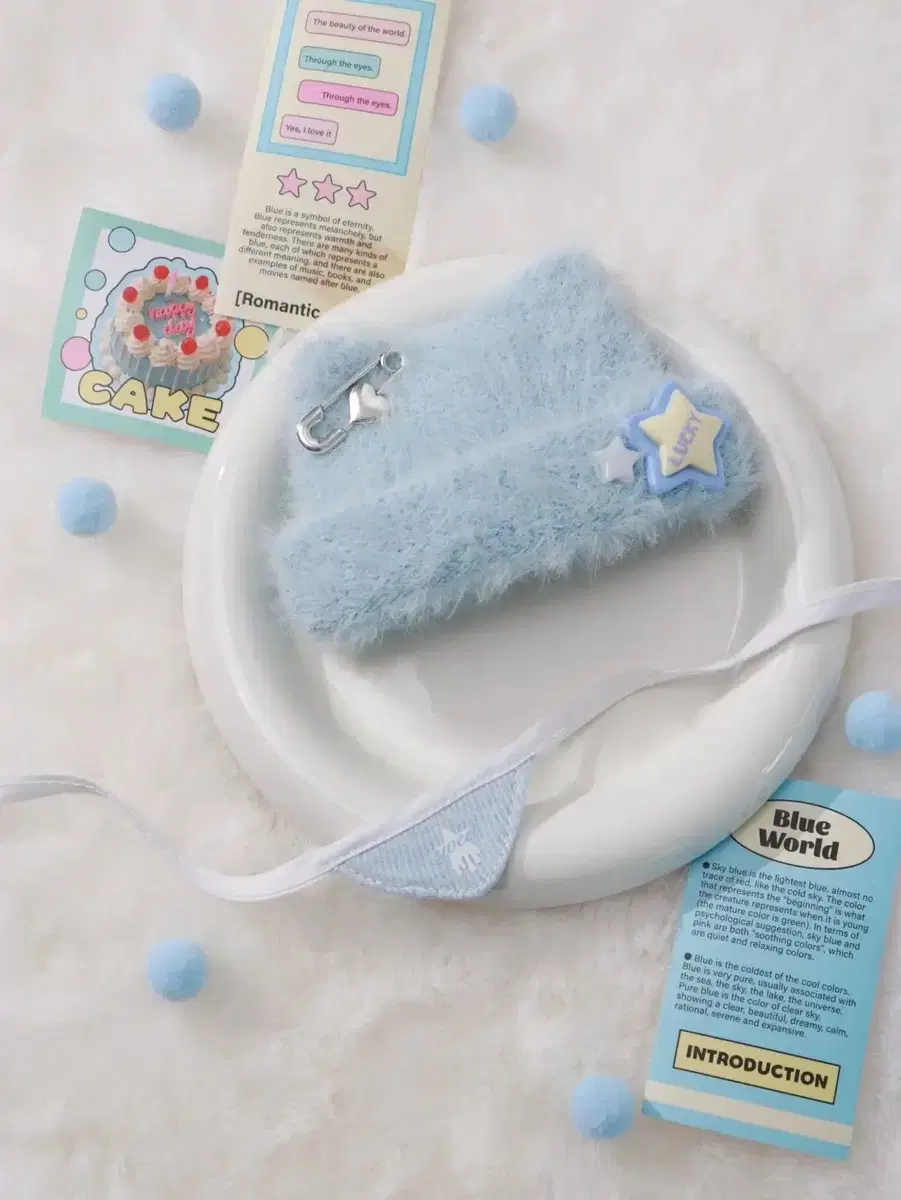 Doll clothes 10cm milk series hat bib set sister clothes haneul blue