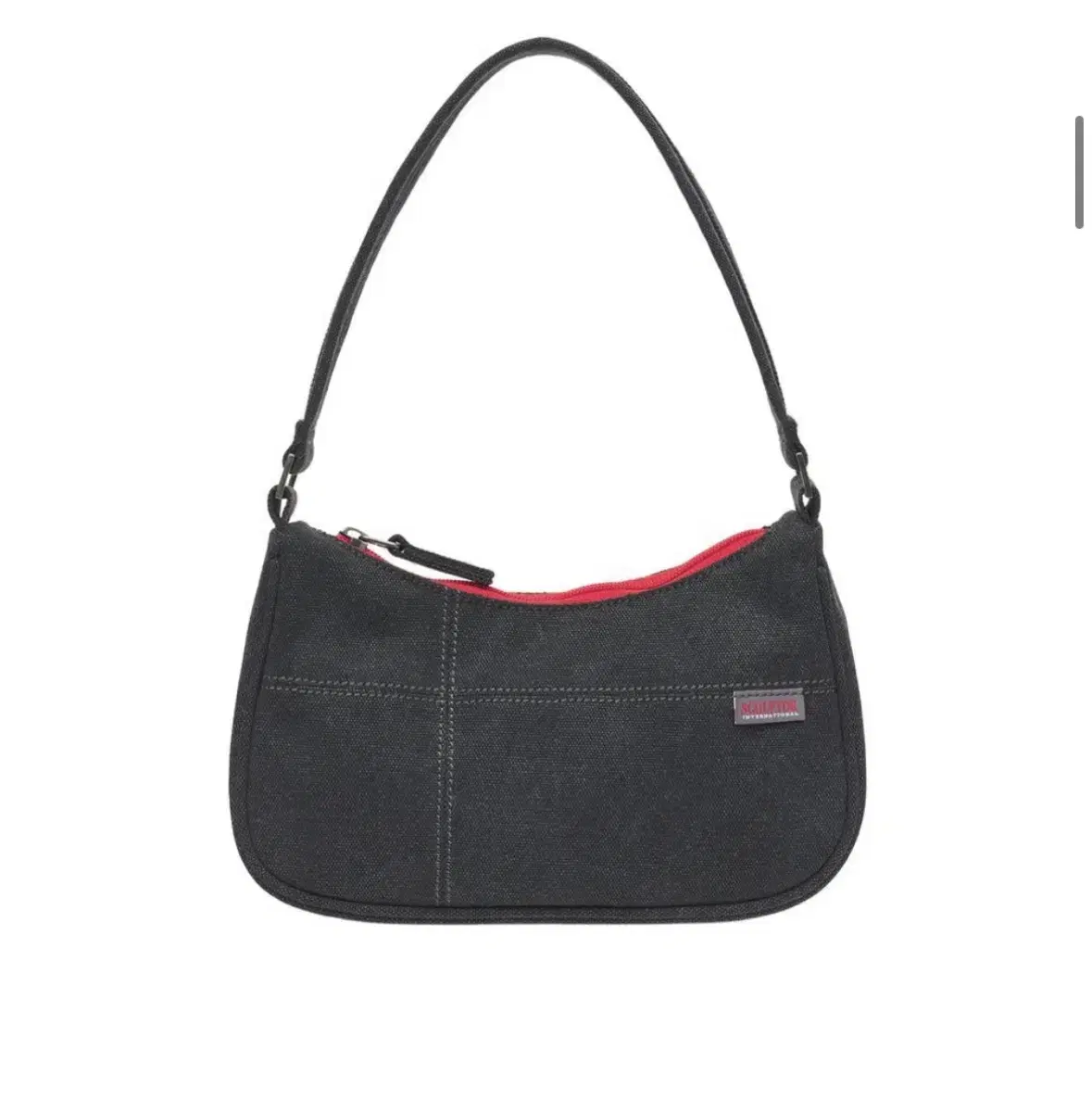 스컬프터 Twill Hobo Bag Black