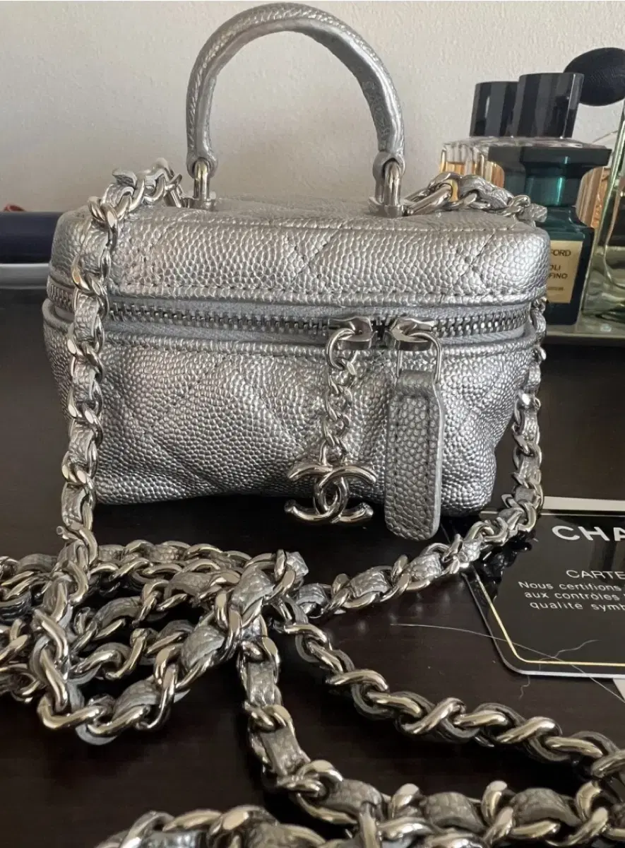 Chanel Vanity Top-handle Bag Silver ($9 million) by Carol Schopetanat the Barnett