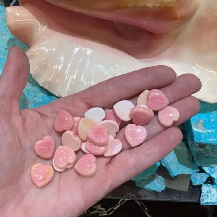 아르포 파리 pink shell heart necklace