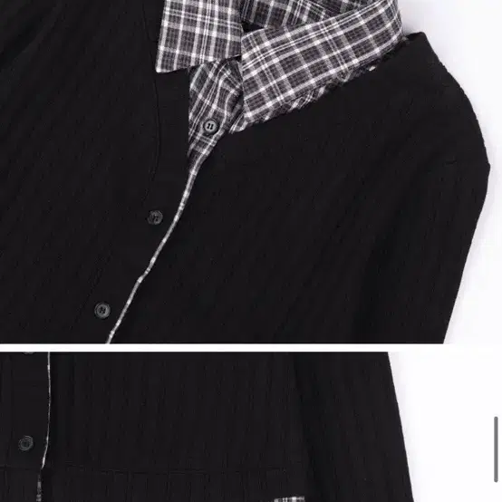 Fancyclub CHECK SHIRT LAYERED CARDIGAN