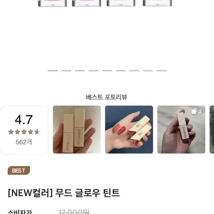 코랄헤이즈 볼류마이징 립 퐁듀(8폴라이트,9아웃런)&무드글로우 틴트(6)