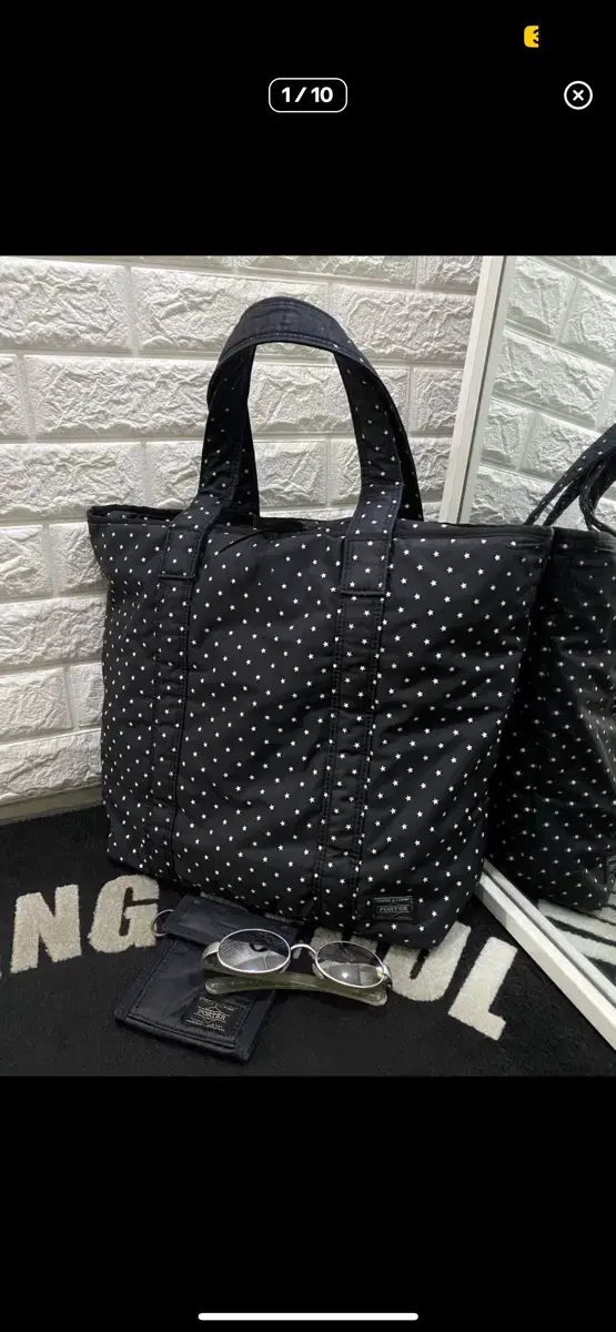 HeadPorter Black Beauty Tote Porter Dot