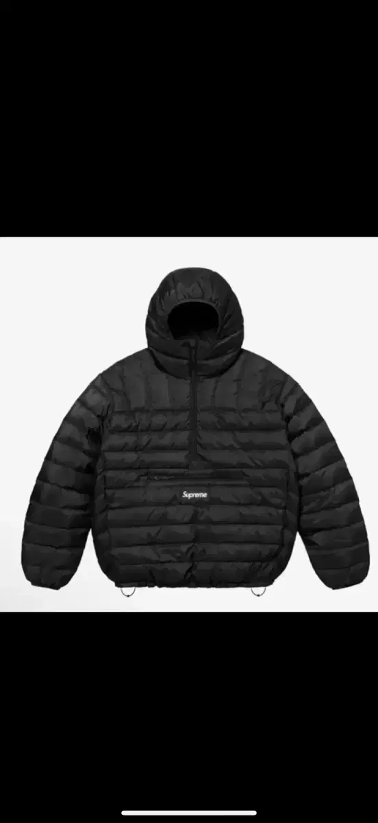 New Supreme Micro Down Half Zip Hooded Pullover Black - 24F