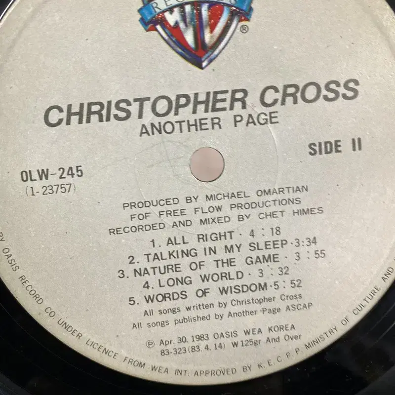 CHRISTOPHER CROSS  LP / AA6258