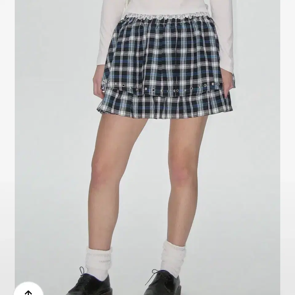 (반택무료) 플리즈프로젝트 STUD FRILL SKIRT, CHECK