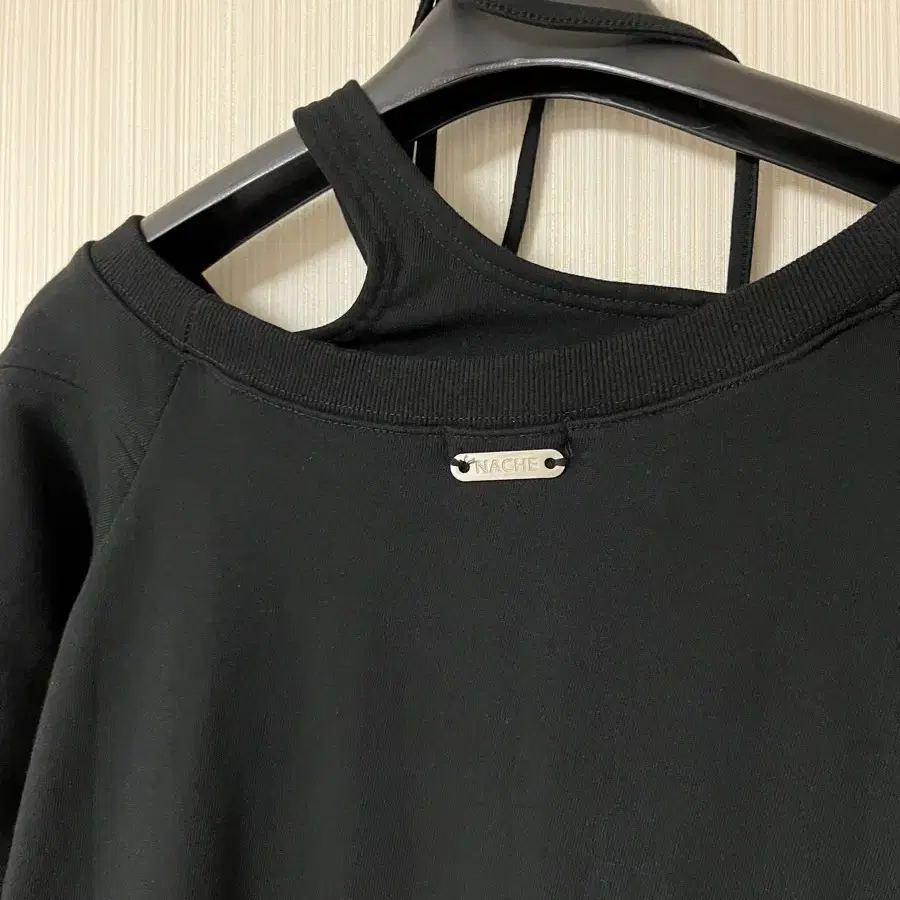 나체 맨투맨 SLIT LAYERED SWEAT SHIRT BLACK