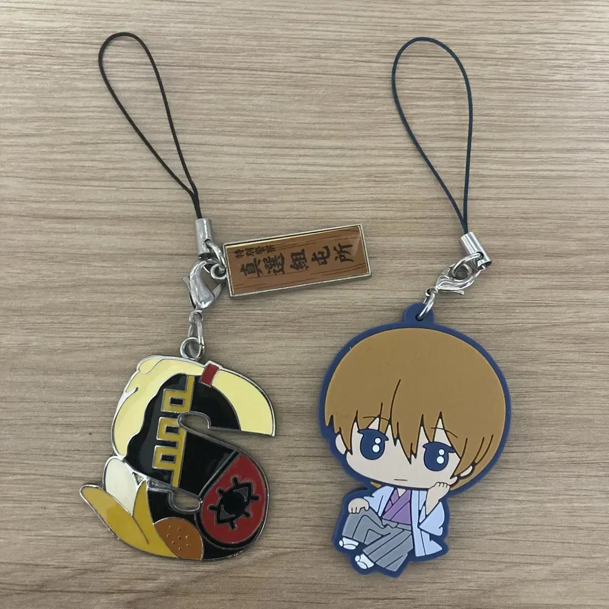 Gintama Jin Sunjo Shinsengumi Metal Keyring + Okita Sogo Rubber Strap